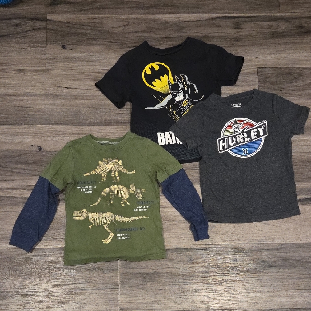Kids Graphic T-Shirts Set - Black, Green, Gray